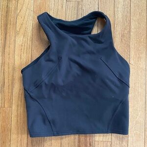 lululemon athletica Black Sports Bra with High Neckline and Racerback Design